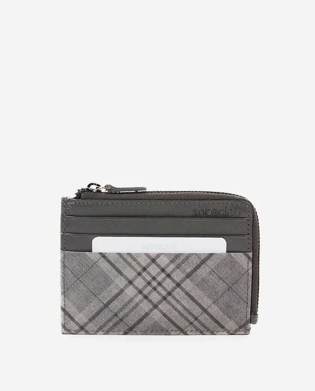 abbacino-monedero-tarjetero-mujer-piel-cuadros-gris image 1