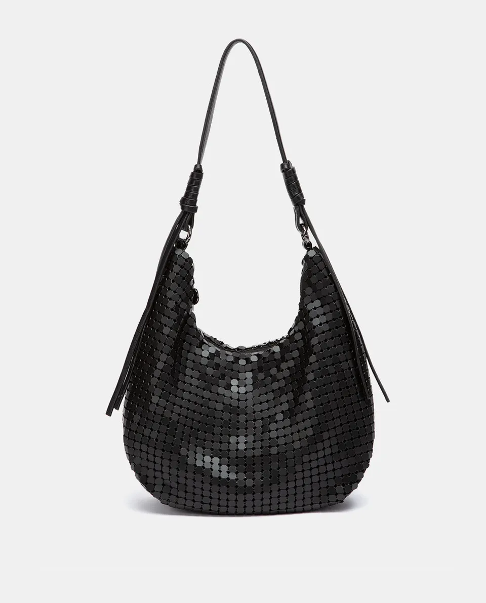 abbacino-bolso-de-hombro-negro-de-malla-met-lica-para-fiesta image 1