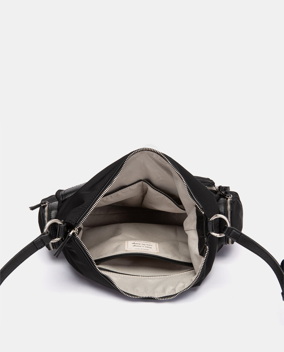 abbacino-bolso-de-hombro-hobo-negro-en-tejido-reciclado image 5