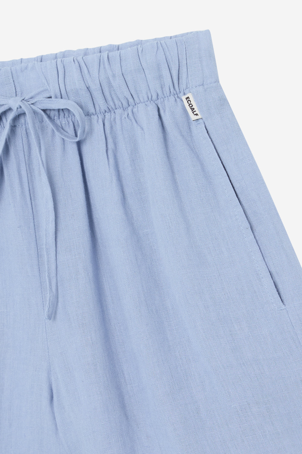 short-eras-azul-de-ecoalf-100-lino-con-cintura-el-stica image 3