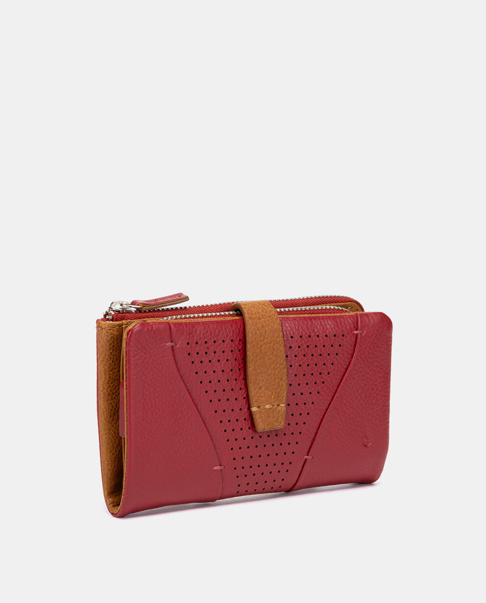 abbacino-cartera-mediana-mujer-piel-roja-troquelada image 4