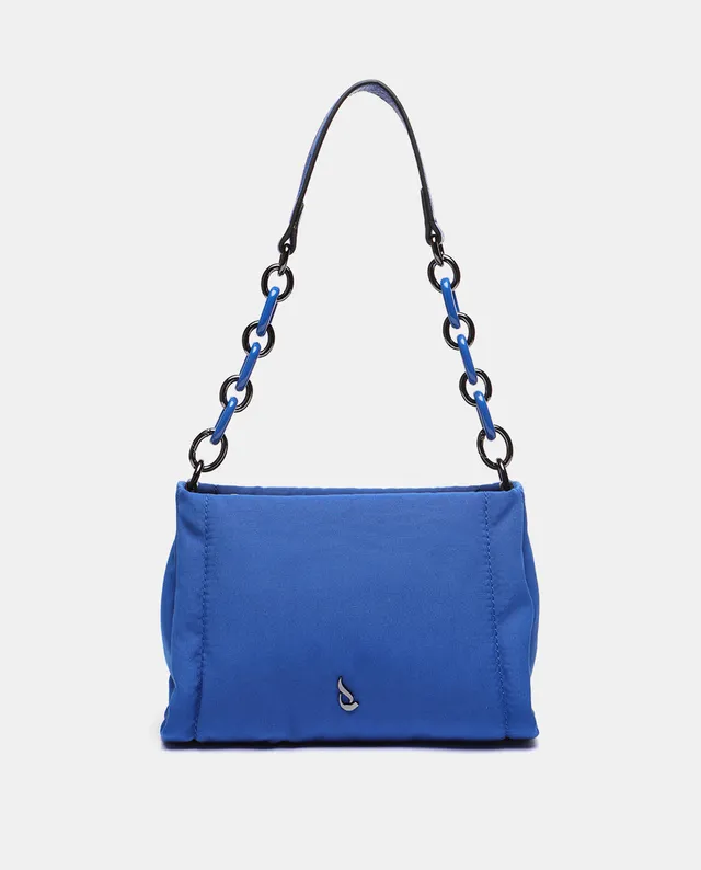 abbacino-bolso-bandolera-nylon-azul-con-maxi-cadena image 1
