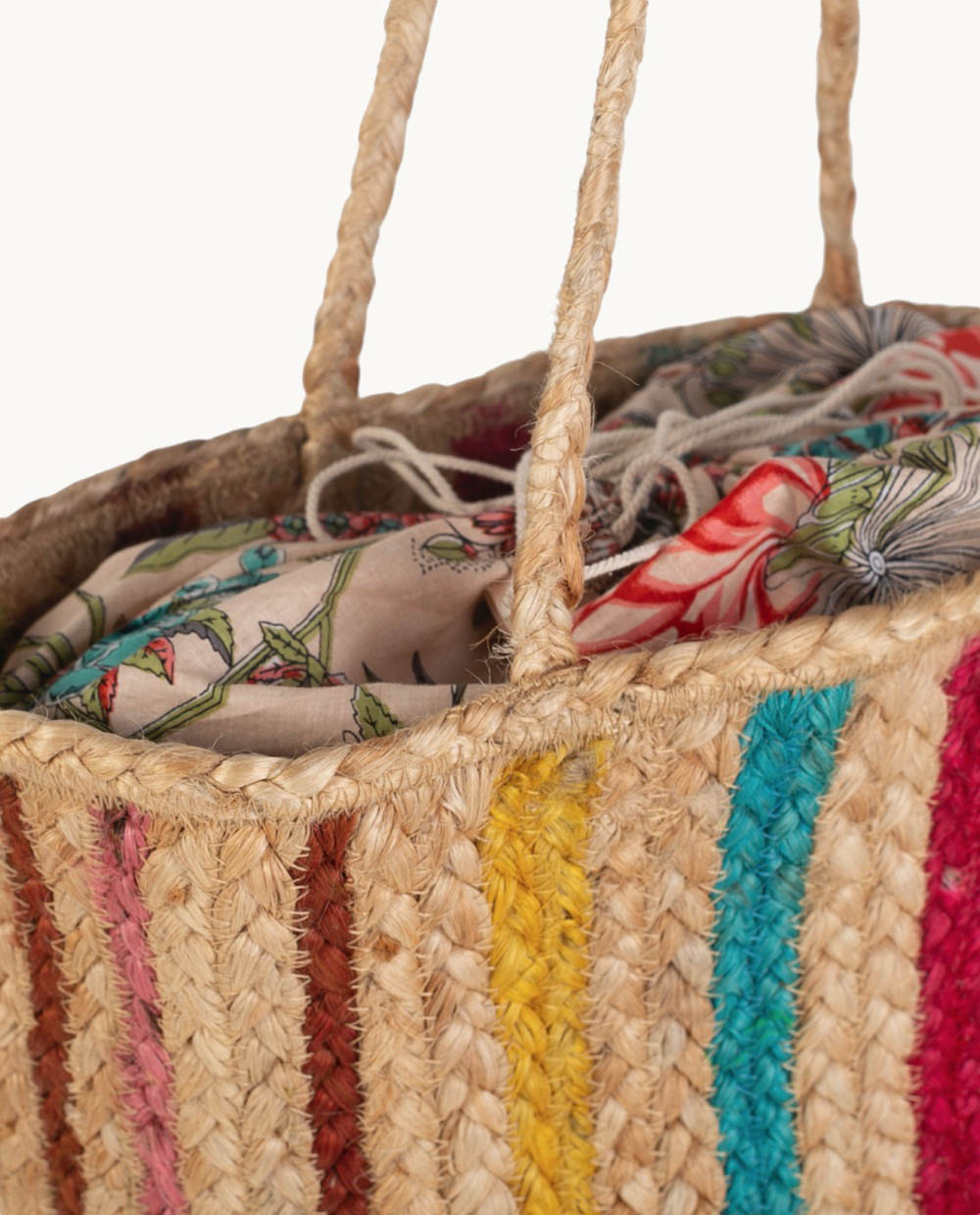 kbas-tote-de-yute-con-cierre-de-saco-multicolor-bolso-grande-ss26 image 3