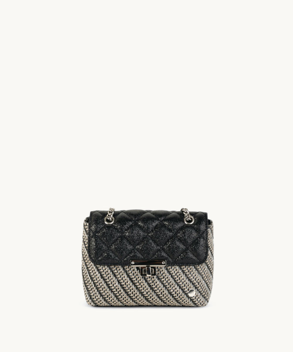 kbas-coctail-dalila-bandolera-de-pu-y-rafia-negro image 1
