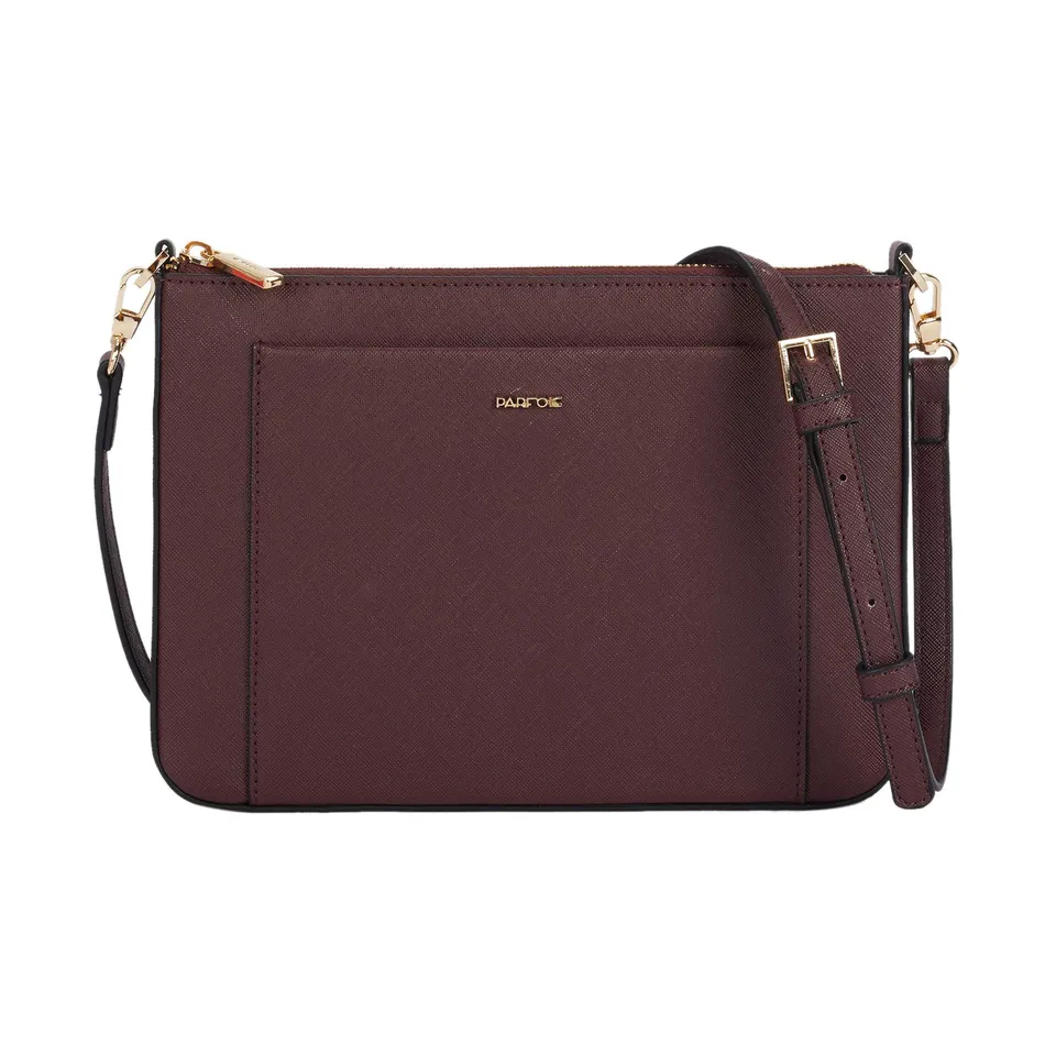 parfois-clutch-bolso-bandolera-bolsillo-exterior-mujer-talla-m-burgundy image 1