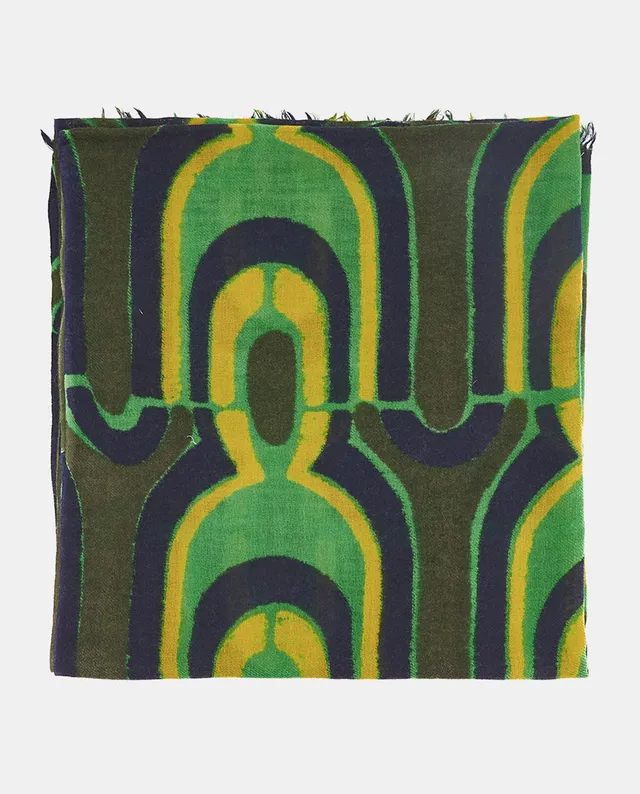 abbacino-pa-uelo-de-lana-estampado-geom-trico-verde image 1