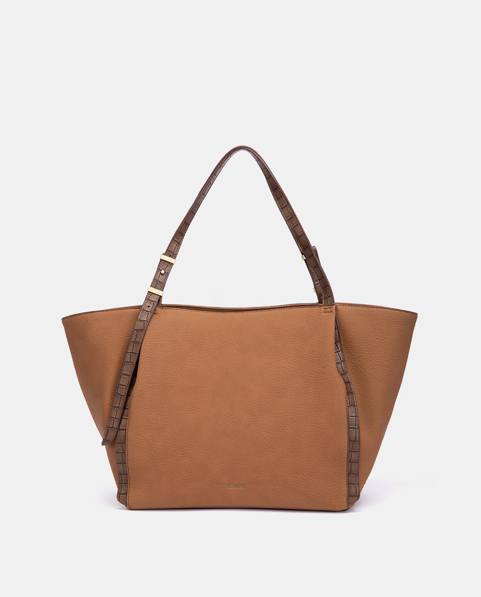 abbacino-shopper-cognac-de-materiales-reciclados-gran-capacidad image 1