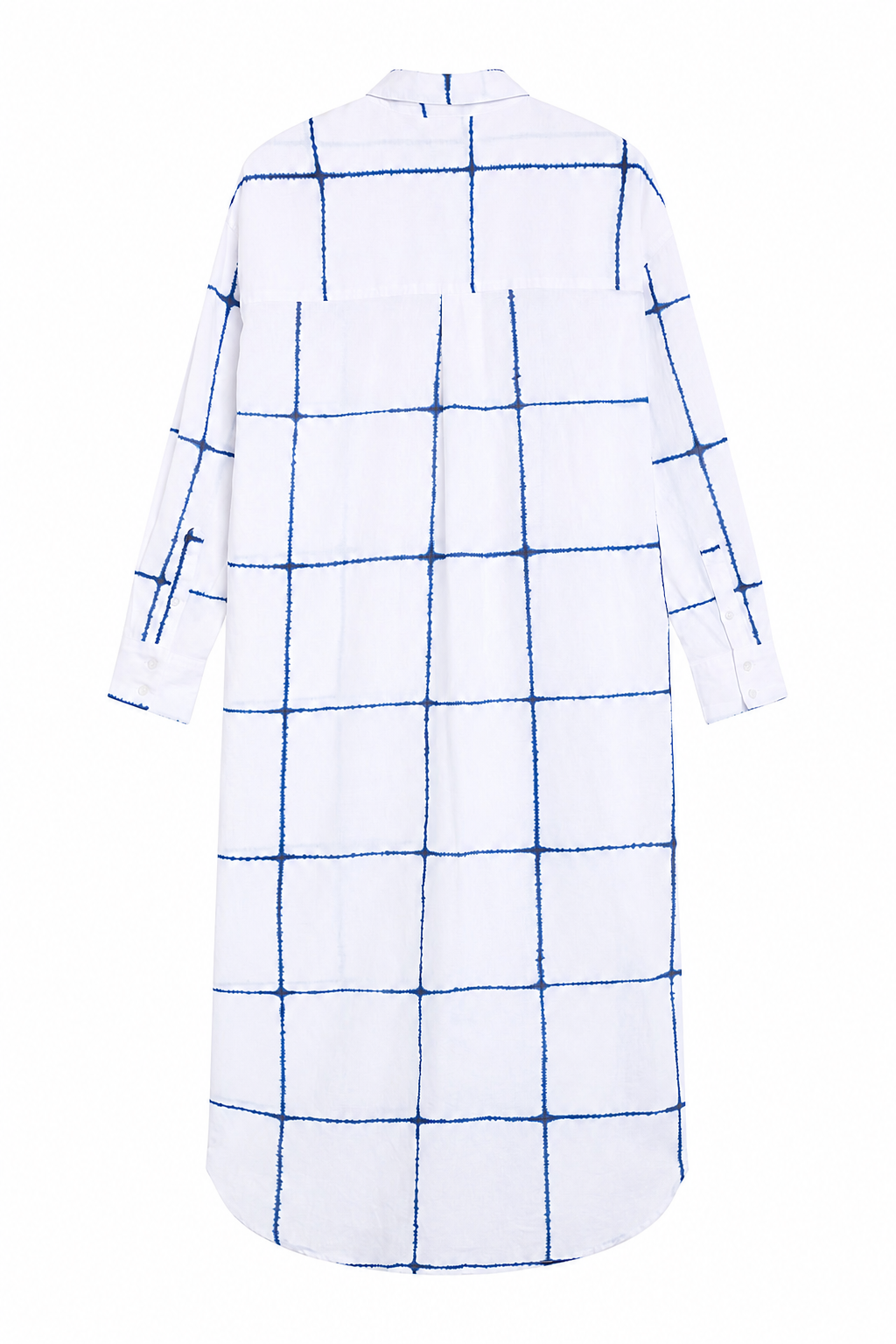 vestido-ecoalf-darea-blanco-de-lino-con-estampado-de-rayas-y-dise-o-camisero image 4