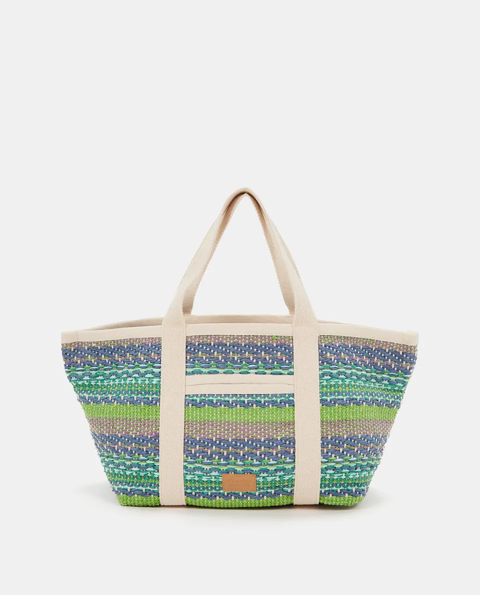 abbacino-bolsa-playa-capazo-verde-trenzado image 1