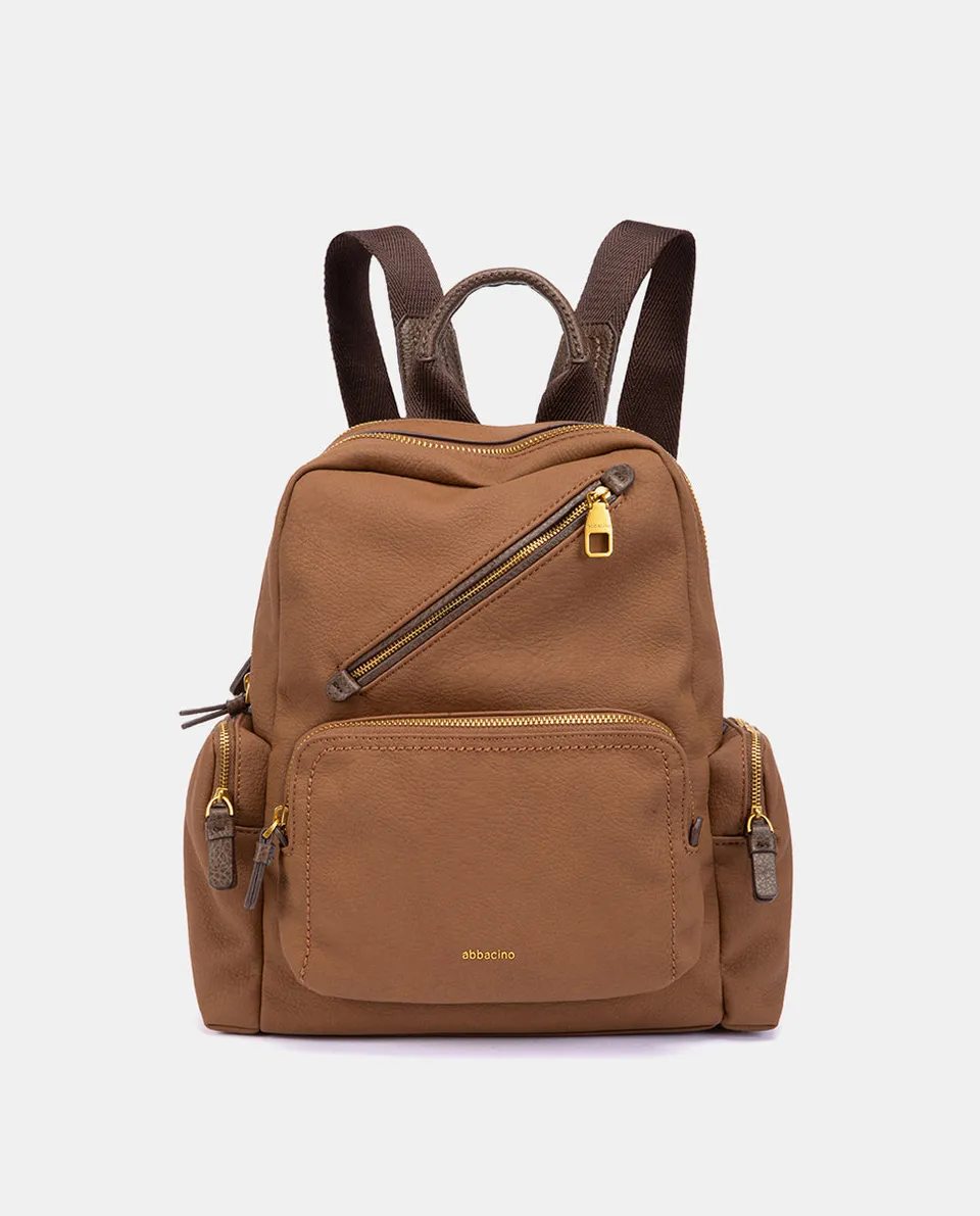 abbacino-mochila-materiales-reciclados-cognac-efecto-piel image 1