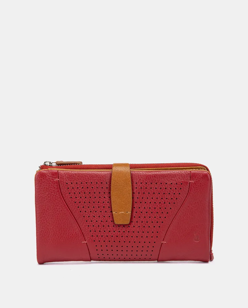 abbacino-cartera-grande-piel-roja-troquelada-con-monedero image 1