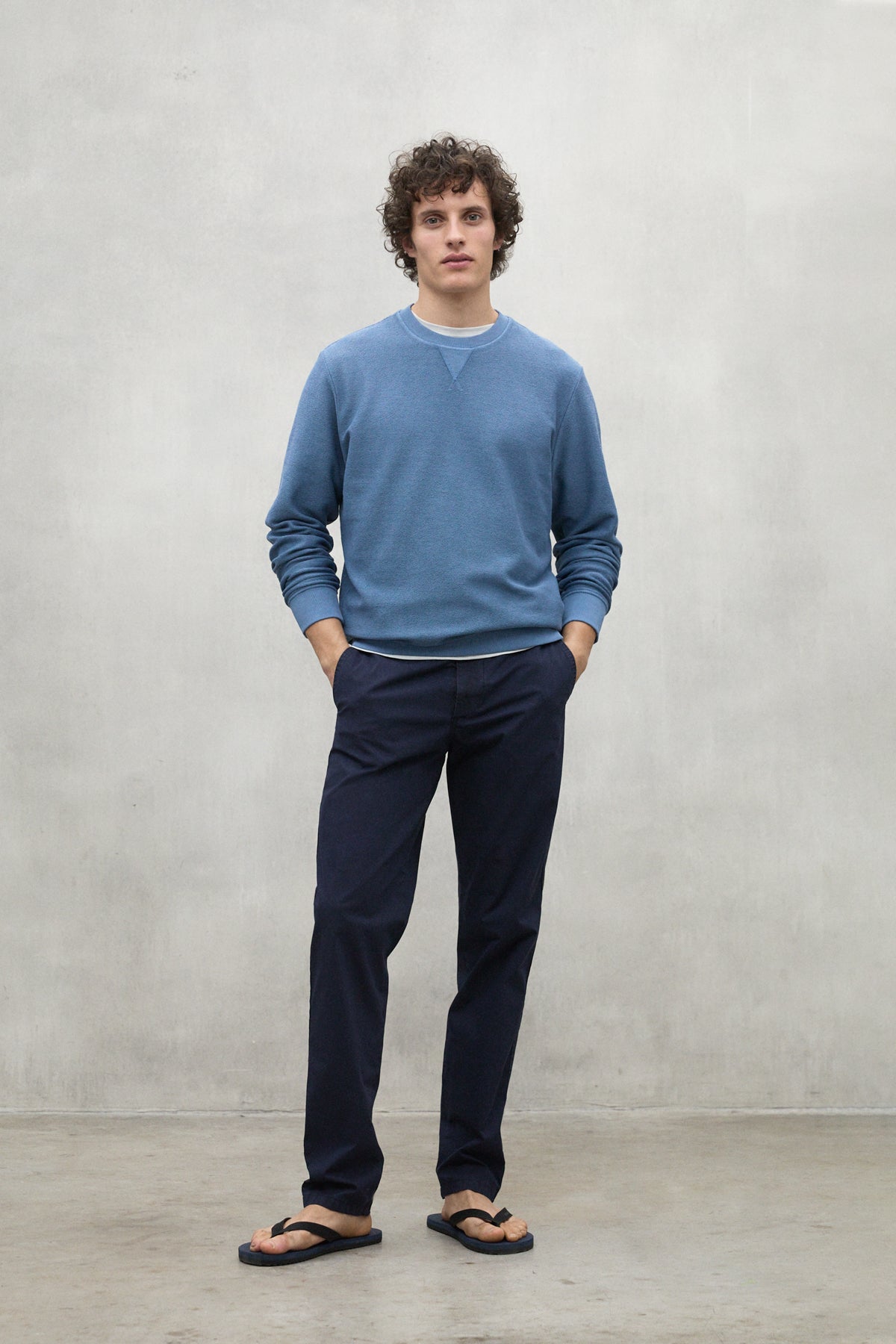 pantal-n-ecoalf-aras-para-hombre-en-azul-marino-algod-n-y-algod-n-reciclado-fit- image 1