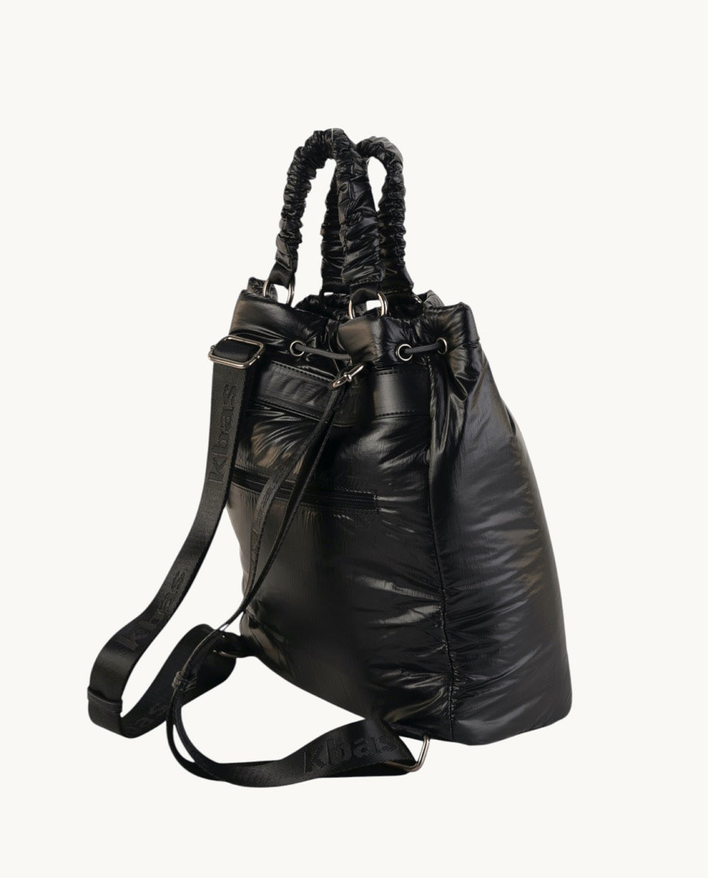 kbas-mochila-de-nylon-metalizado-negro-oi26-28-x-13-x-33-cm image 2
