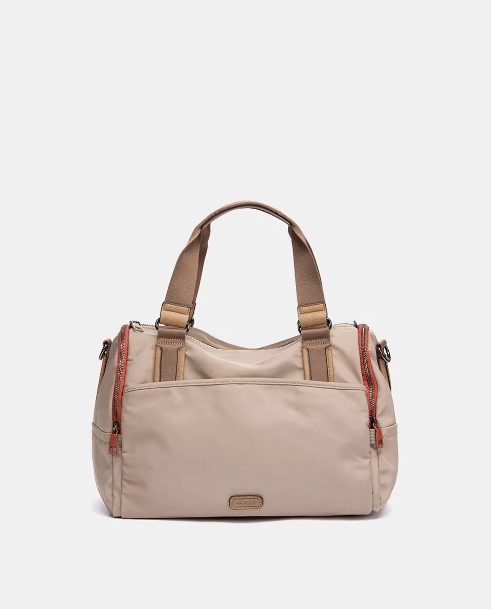 abbacino-bolso-de-viaje-reciclado-beige-deportivo image 1