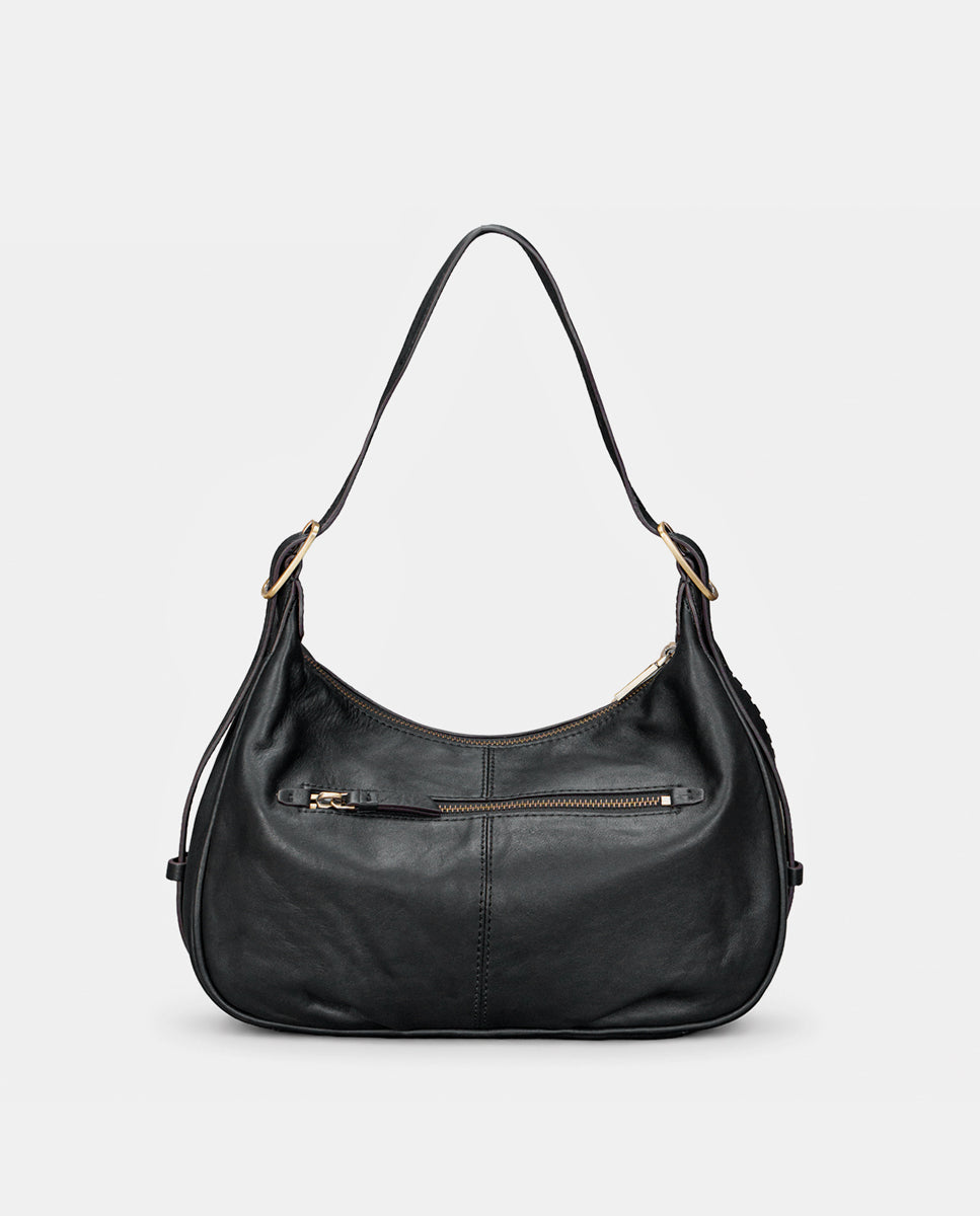 abbacino-bolso-de-hombro-de-piel-negro-con-trenzado image 3