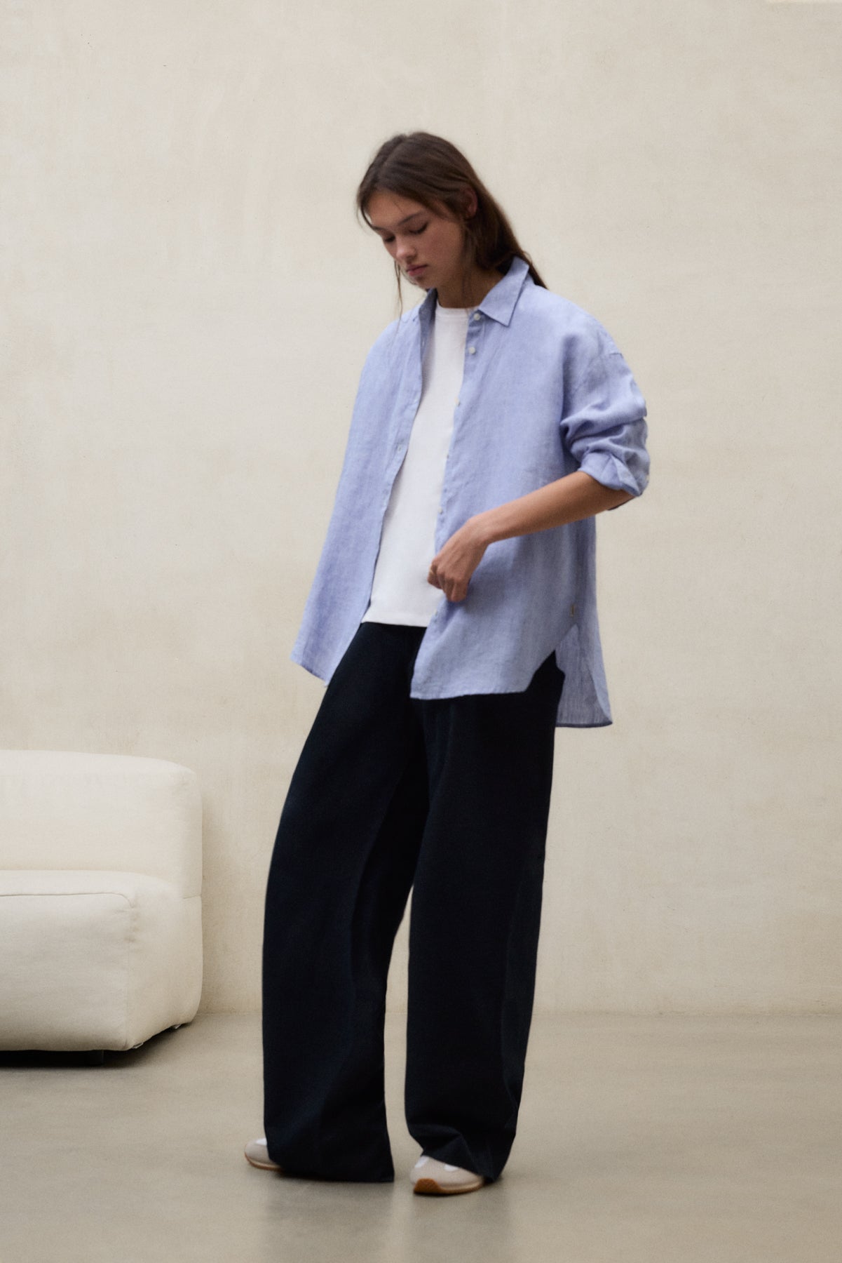 camisa-daria-a-rayas-de-ecoalf-para-mujer-lino-fit-oversize image 8