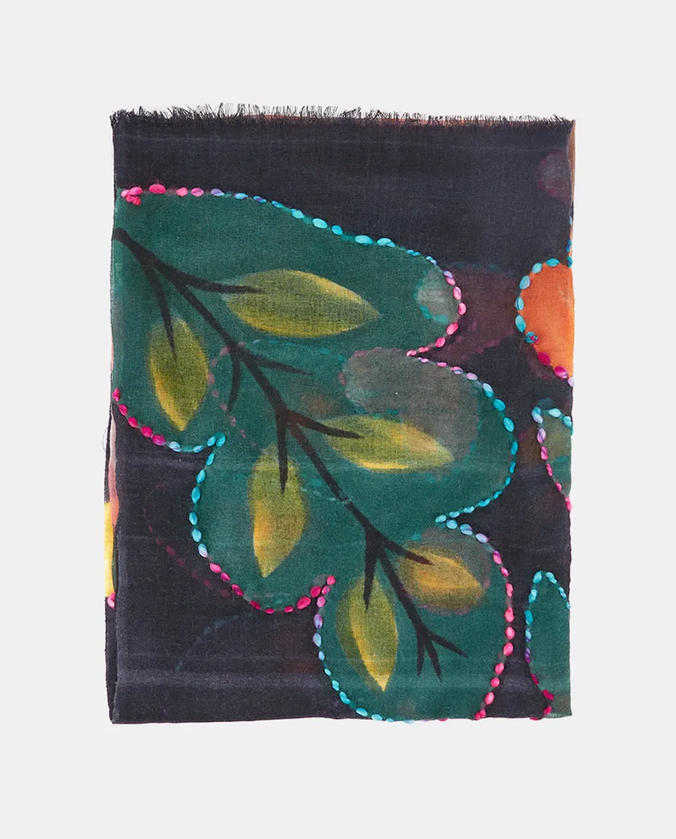 abbacino-pa-uelo-de-lana-estampado-floral-negro-2 image 1