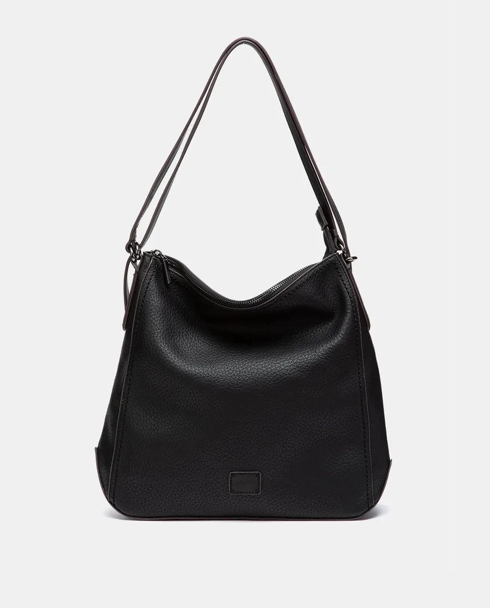 abbacino-bolso-multifuncional-negro-en-materiales-reciclados-convertible-a-mochi image 1