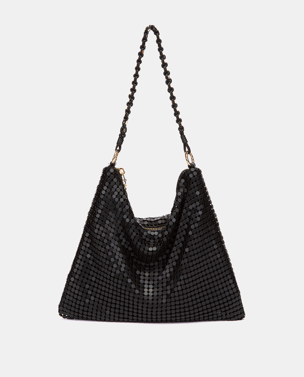 abbacino-bolso-fiesta-malla-met-lica-negro-piramidal image 1