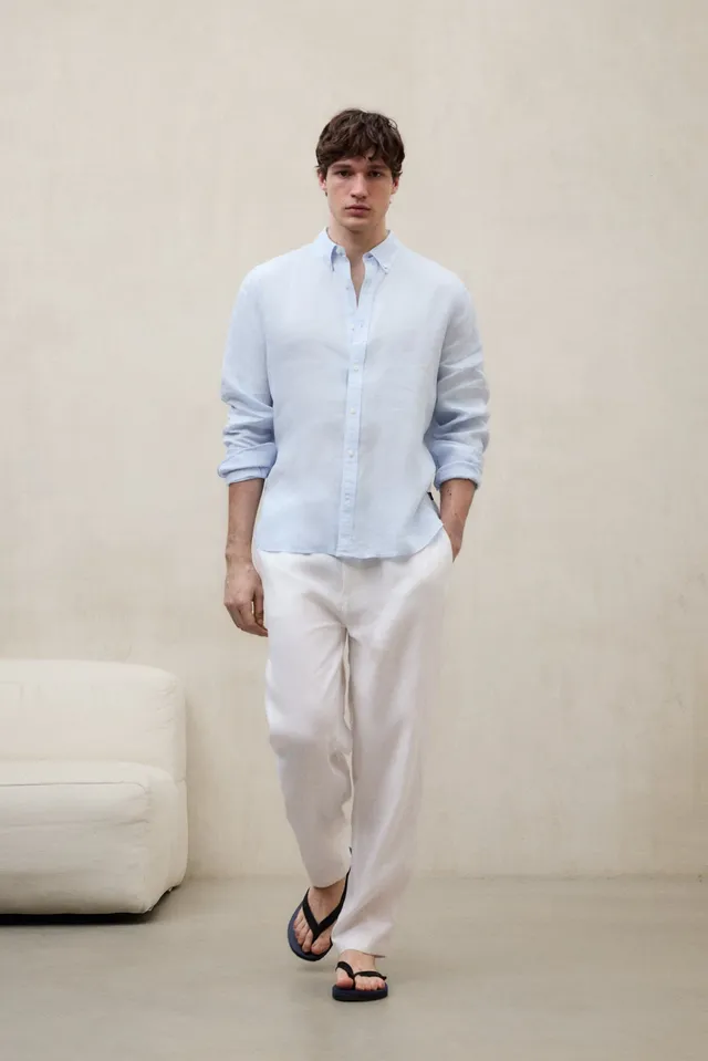 camisa-malibu-ecoalf-azul-claro-de-hombre-100-lino-manga-larga image 1