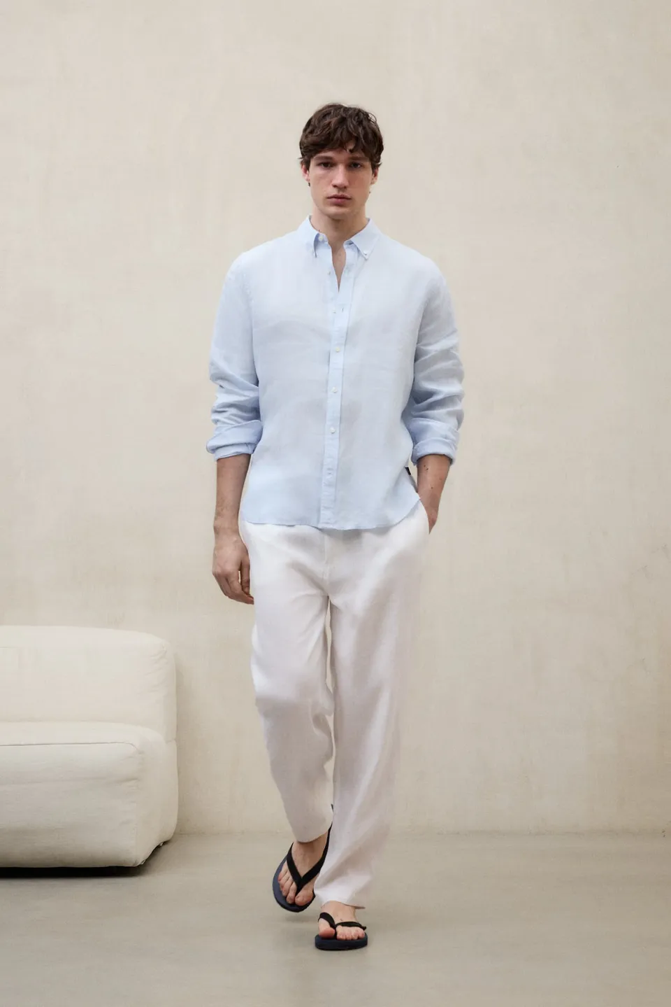 camisa-malibu-ecoalf-azul-claro-de-hombre-100-lino-manga-larga image 1