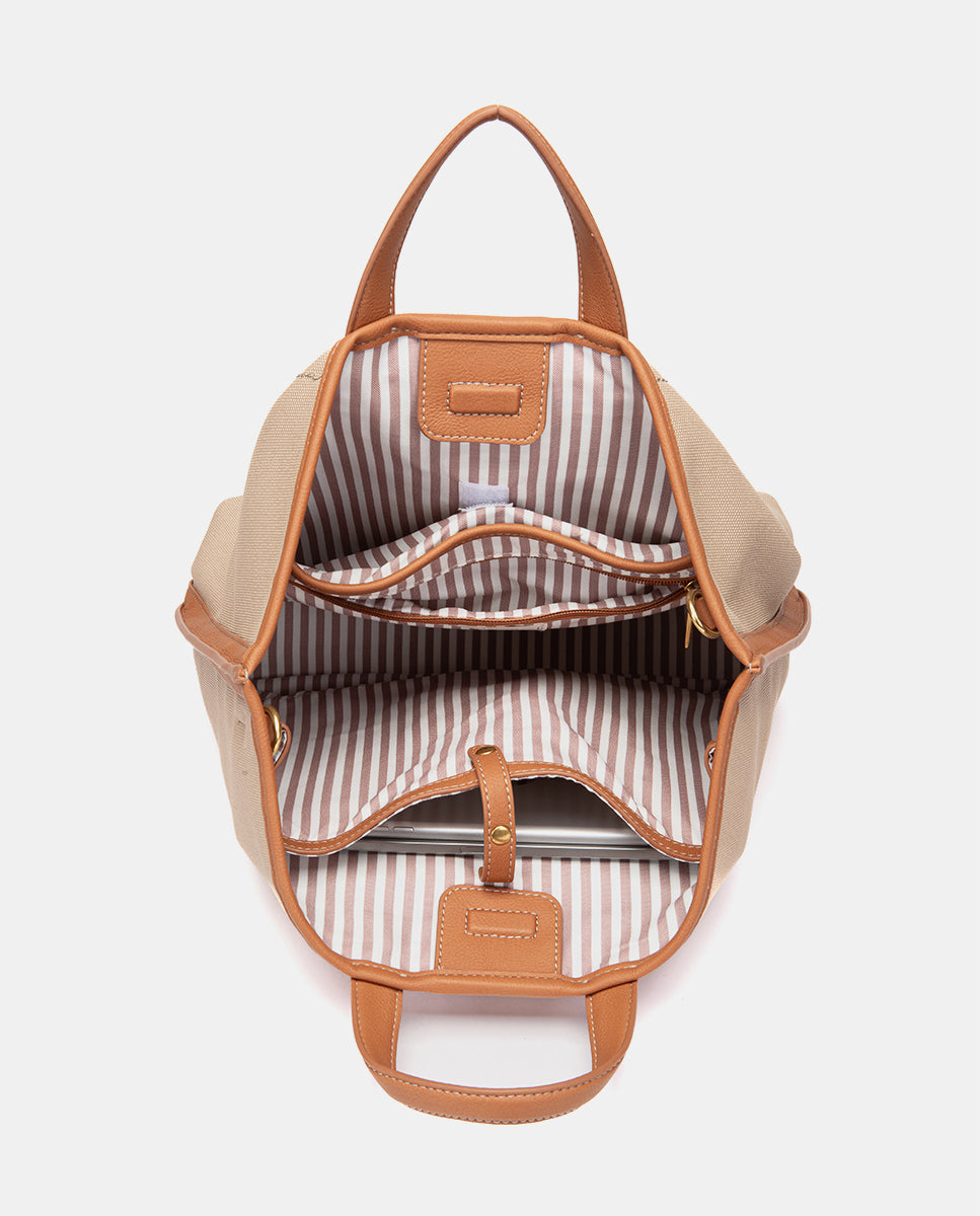 abbacino-bolso-shopper-camel-de-materiales-reciclados image 6