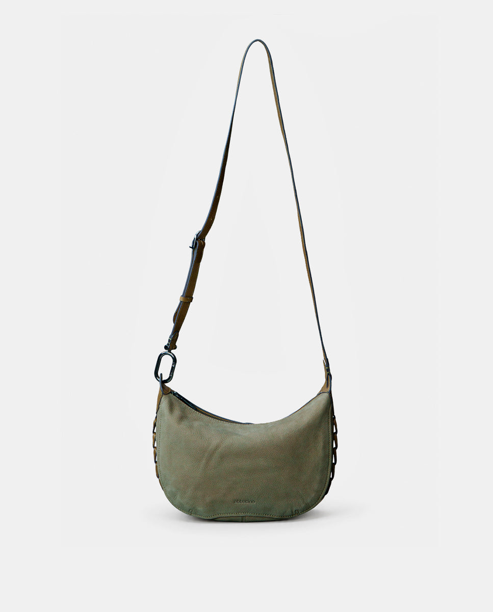 bandolera-abbacino-lua-en-nobuck-verde-con-trenzado-lateral image 4