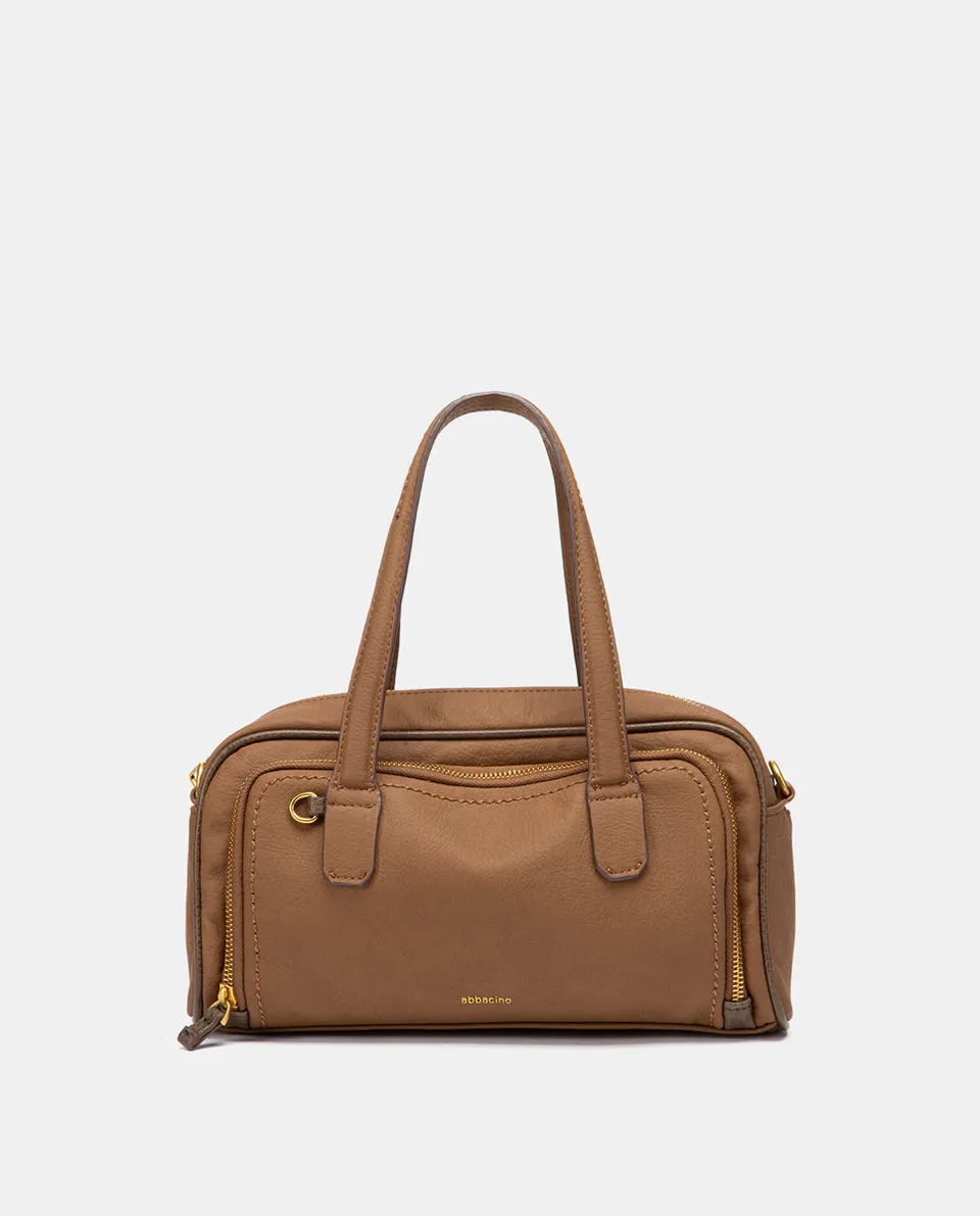 abbacino-bolso-mano-materiales-reciclados-cognac image 1