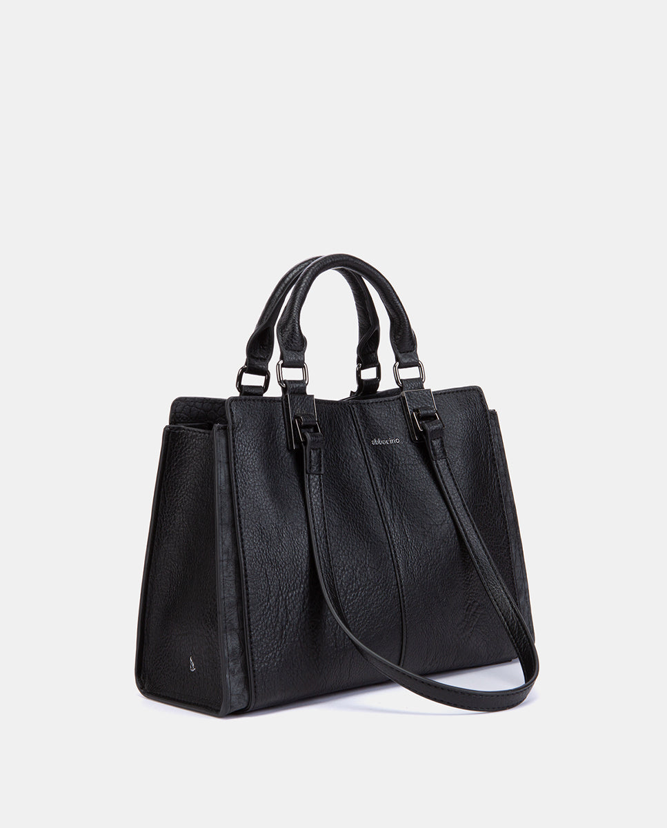 abbacino-bolso-de-mano-negro-materiales-reciclados image 5
