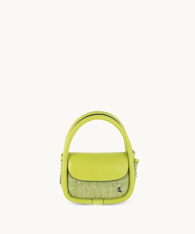 kbas-coctail-celina-bolso-de-mano-pu-y-rafia-color-pistacho image 1