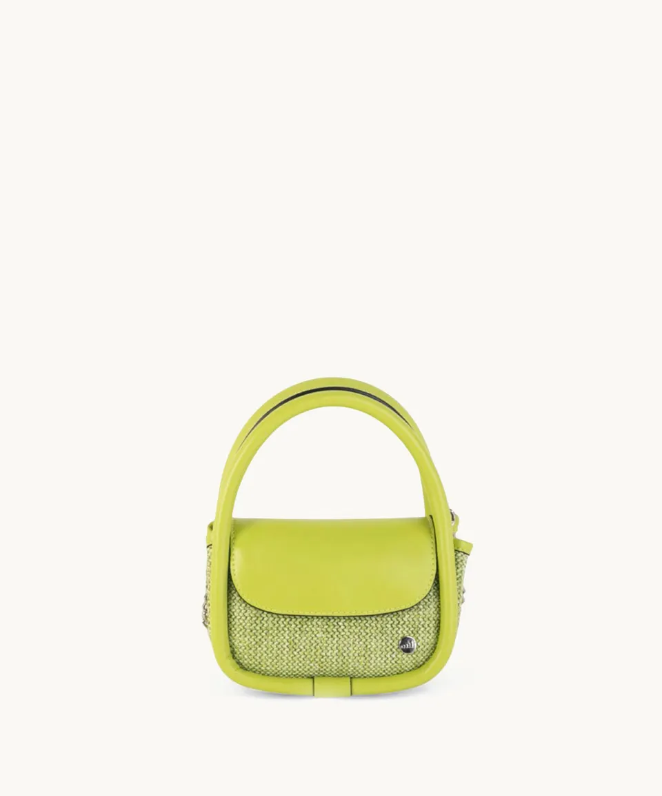 kbas-coctail-celina-bolso-de-mano-pu-y-rafia-color-pistacho image 1