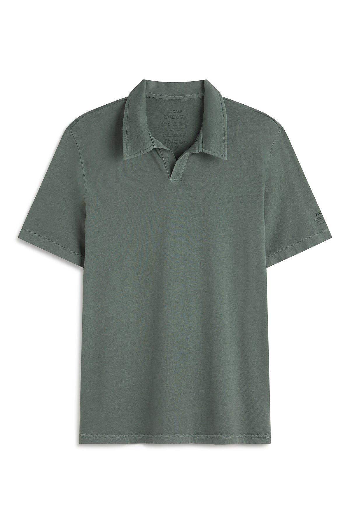 polo-ecoalf-enzo-verde-de-hombre-100-algod-n-reciclado-fit-regular-y-cuello-john image 5