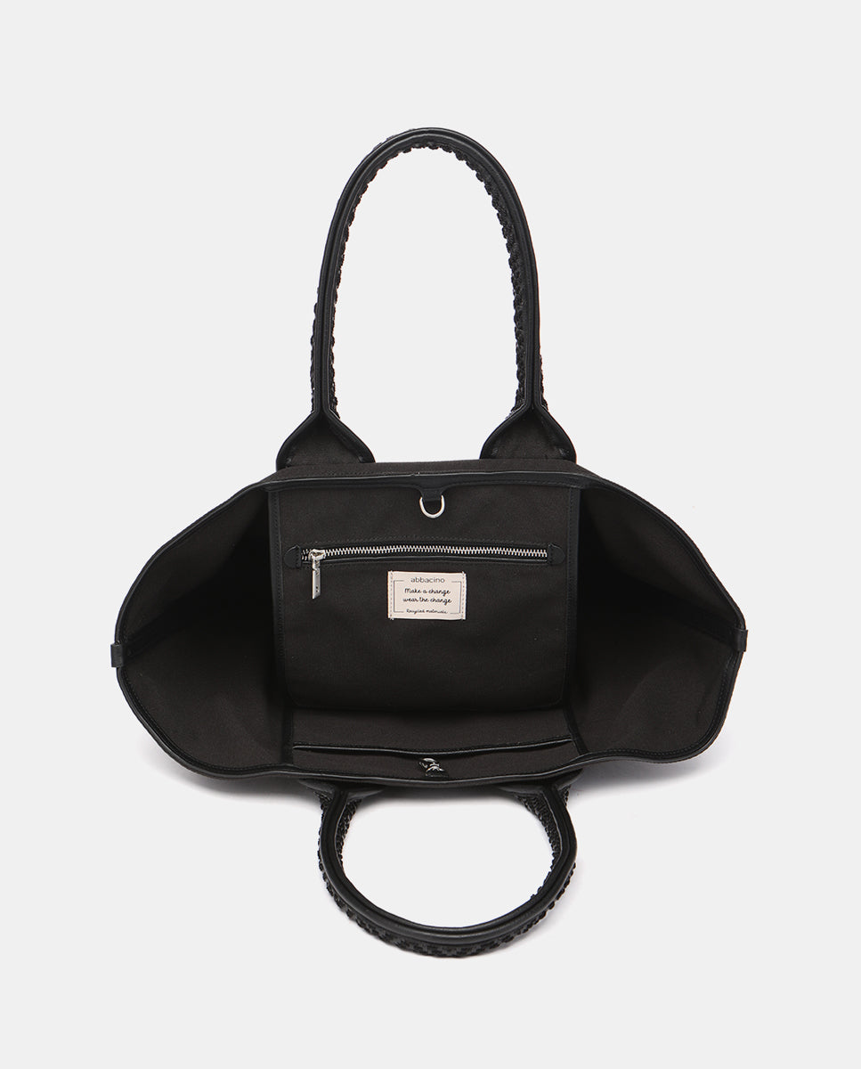abbacino-bolso-shopper-capazo-negro-de-materiales-reciclados image 5