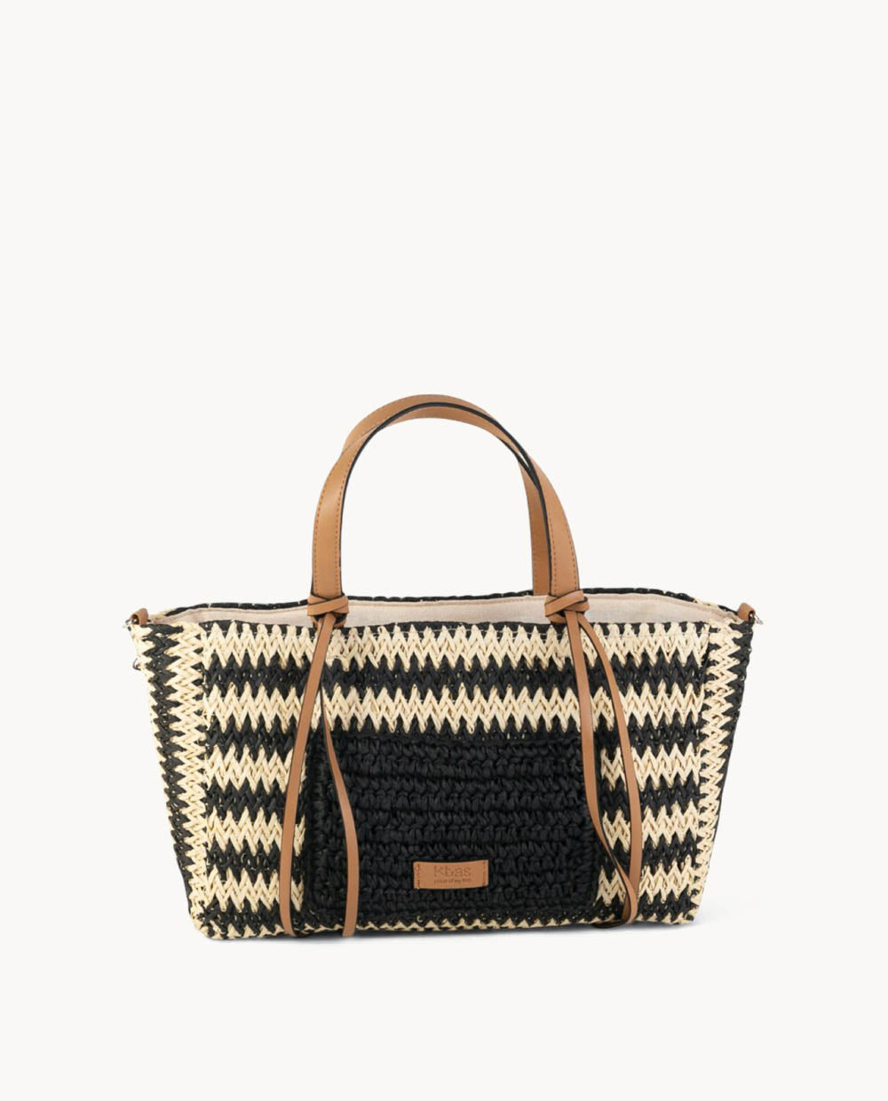 kbas-tote-peque-o-de-fibra-natural-con-cremallera-color-negro image 1