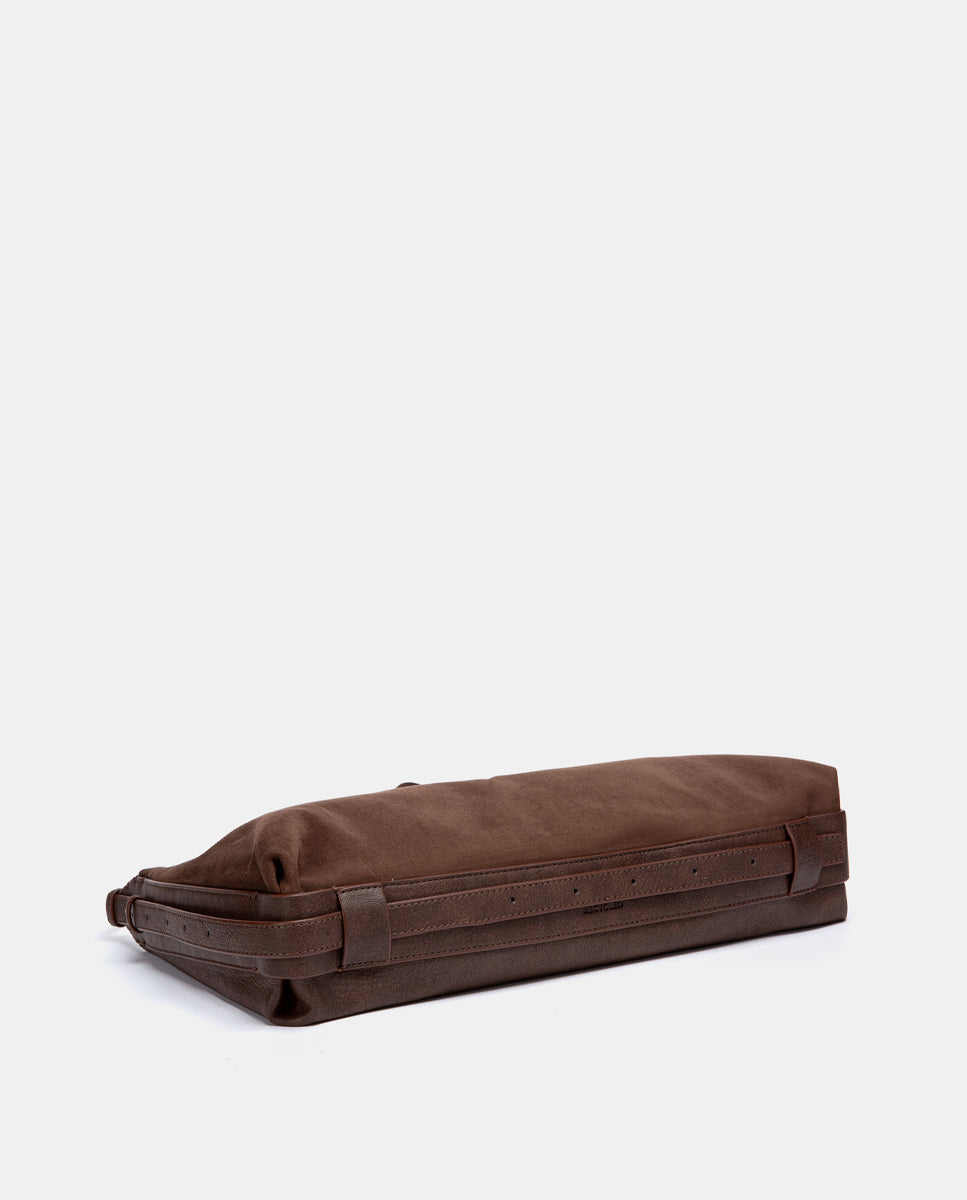 abbacino-bolso-de-hombro-marr-n-con-borlas-antelina-reciclada image 6