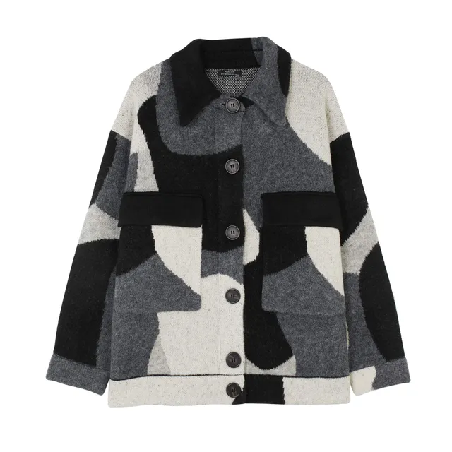 parfois-chaqueta-de-punto-estampada-con-botones-mujer image 1