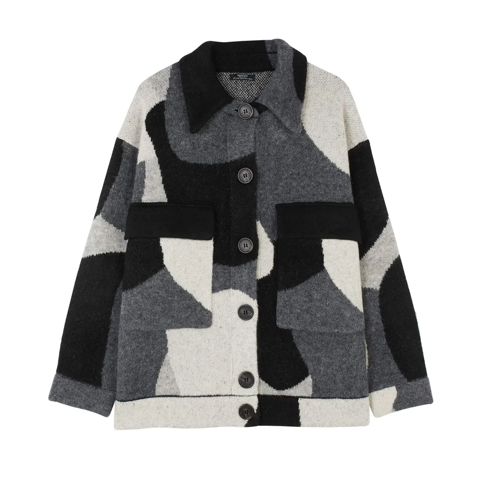 parfois-chaqueta-de-punto-estampada-con-botones-mujer image 1
