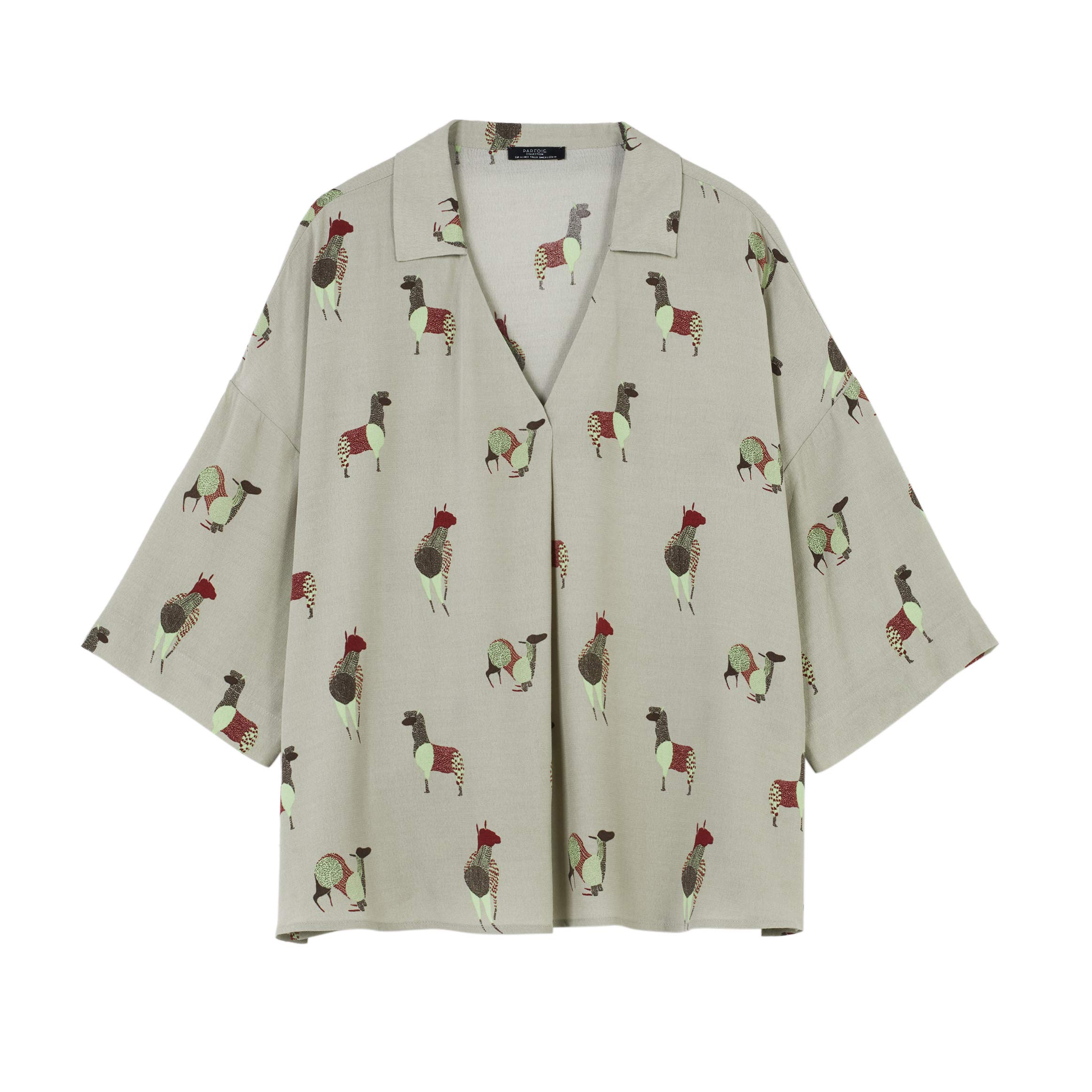 parfois-camisa-fluida-estampado-llamas-mujeres image 1
