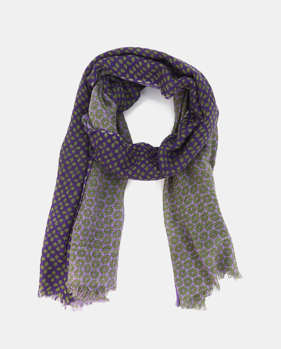 abbacino-pa-uelo-de-lana-verde-estampado-geom-trico-reversible image 5