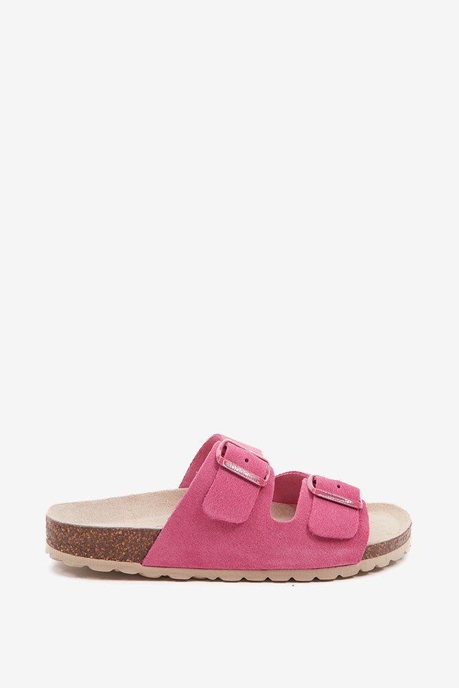 abbacino-sandalia-plana-bio-serraje-fucsia-hebillas-mujer image 1