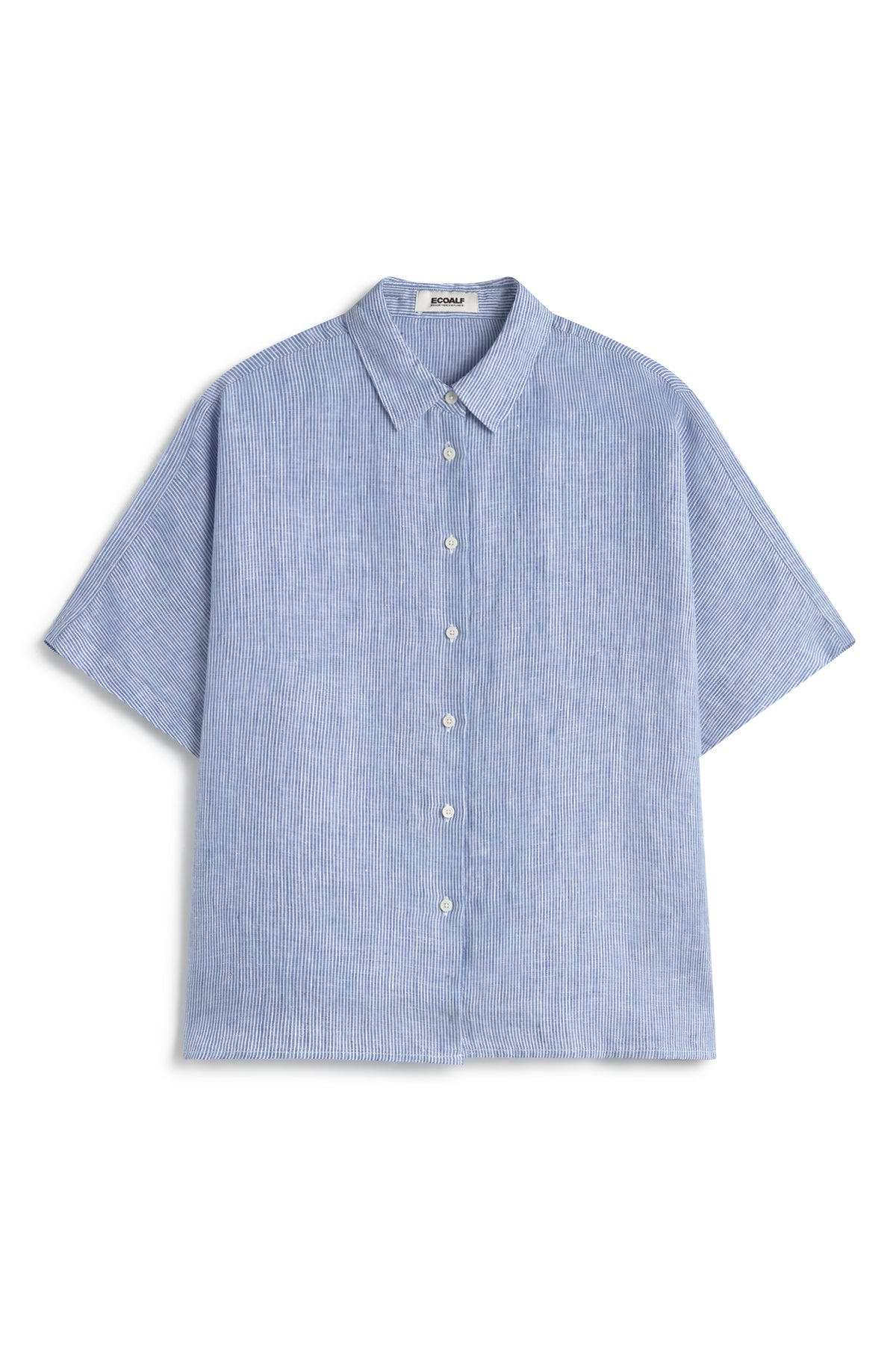 camisa-melania-a-rayas-ecoalf-azul-lino-oversize image 7
