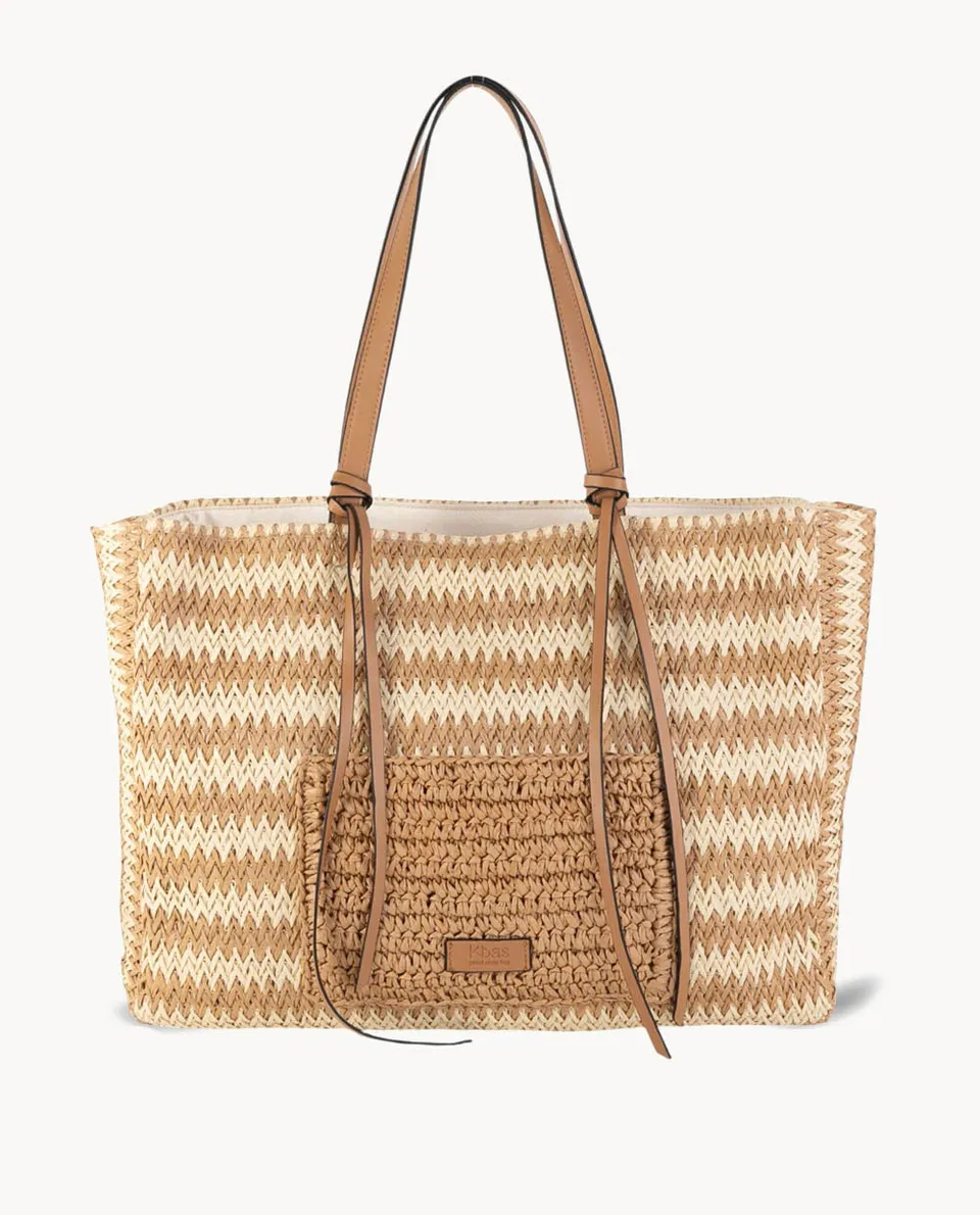 bolso-tote-de-fibra-natural-kbas-con-cremallera-color-tostado image 1