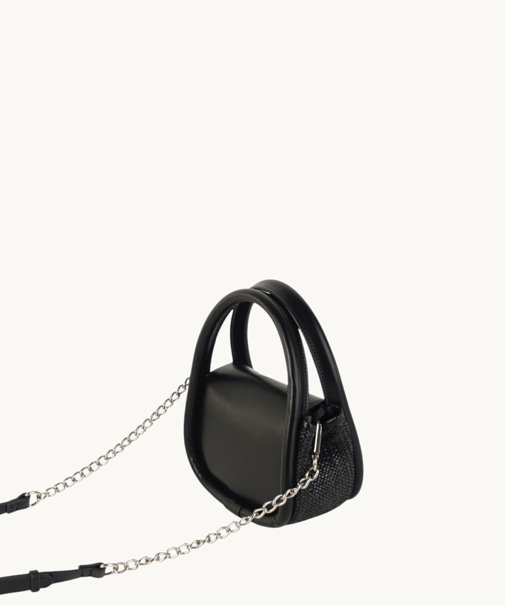 kbas-coctail-celina-bolso-de-mano-pu-y-rafia-negro image 3