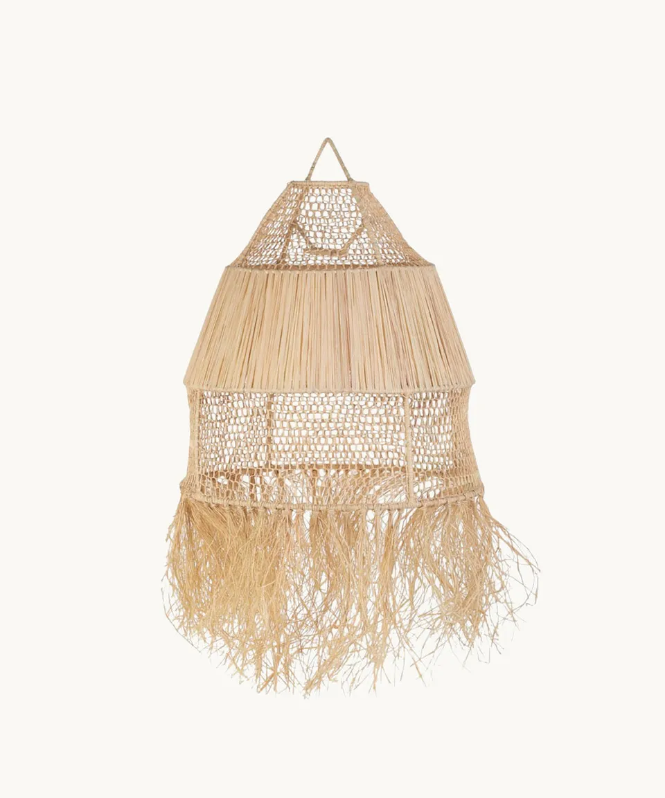 kbas-l-mpara-de-rafia-natural-con-flecos-dise-o-artesanal-bohemio image 1