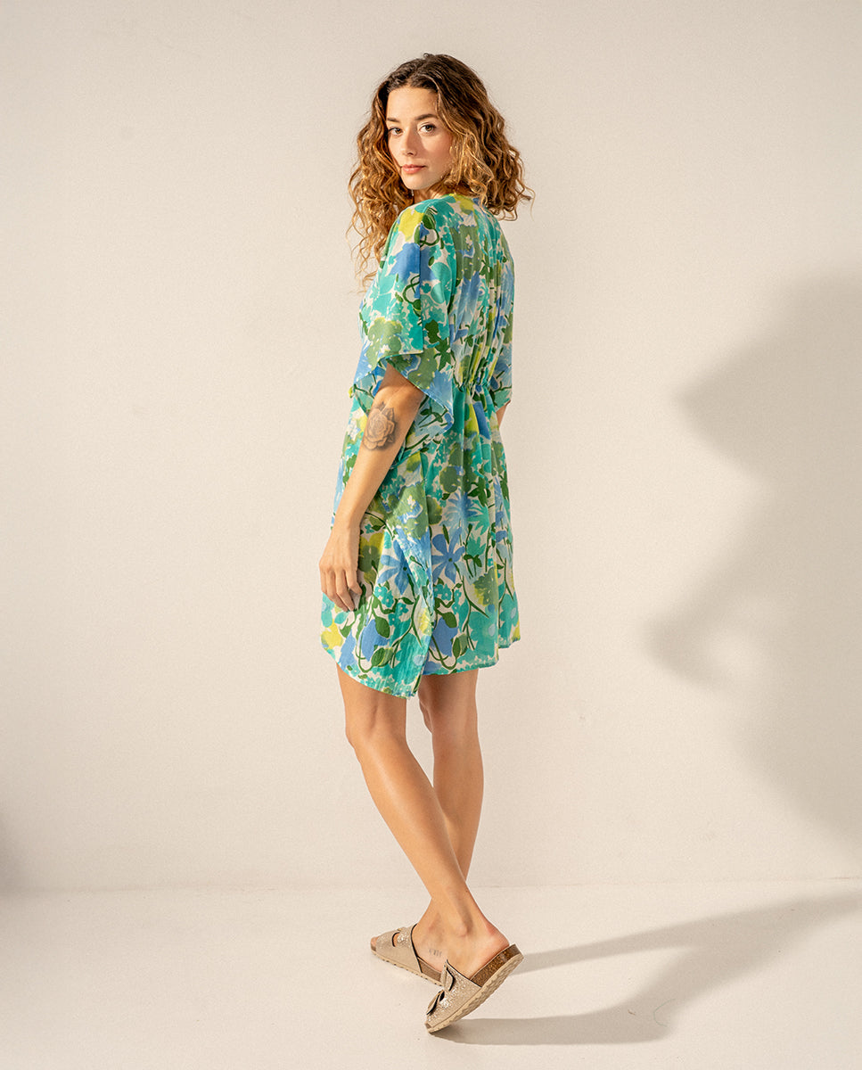 abbacino-caft-n-de-algod-n-estampado-floral-verde image 2