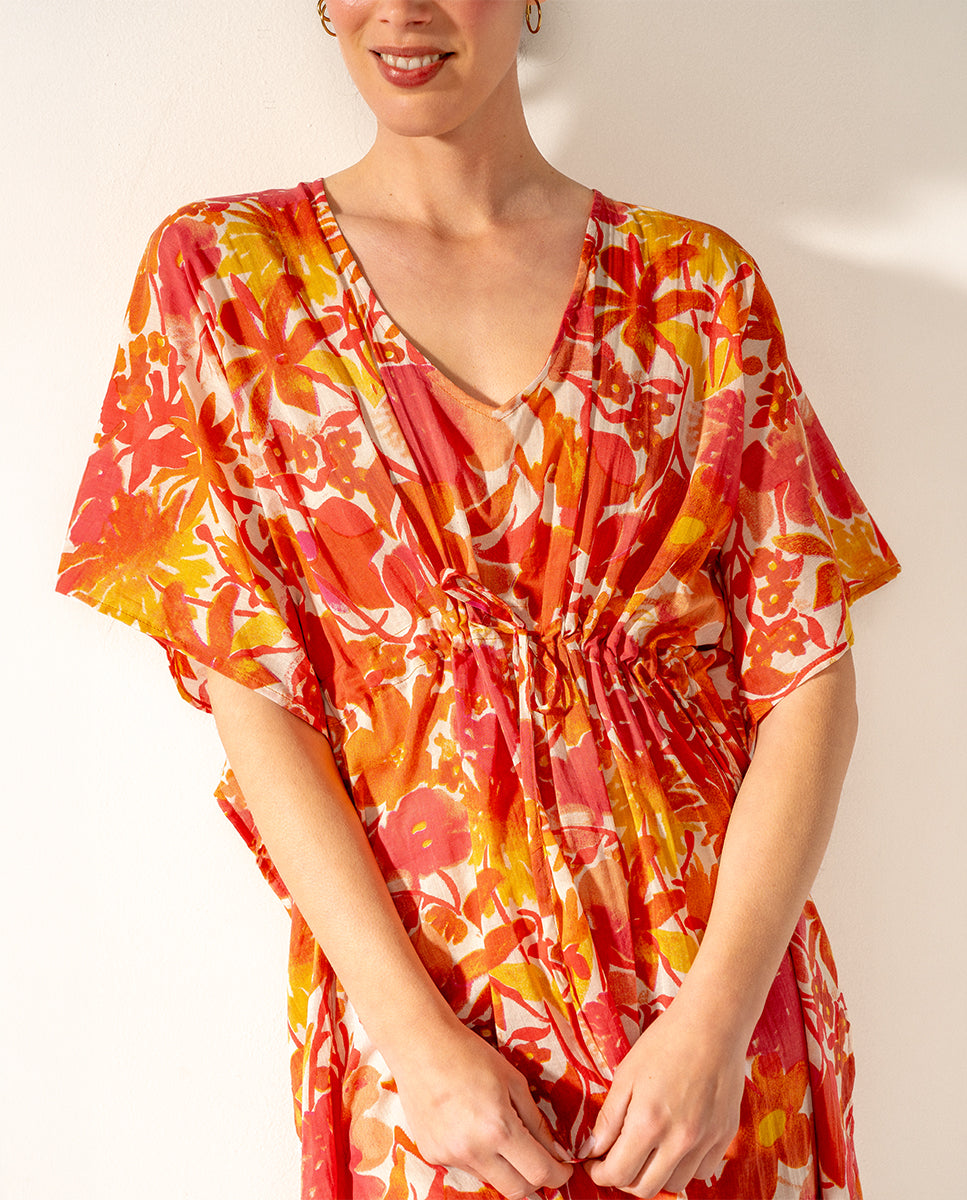 abbacino-caft-n-algod-n-estampado-floral-fucsia-mujer-talla-nica image 5
