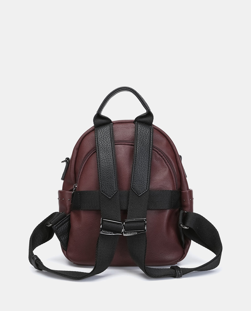 abbacino-mochila-de-mujer-burdeos-de-materiales-reciclados image 3