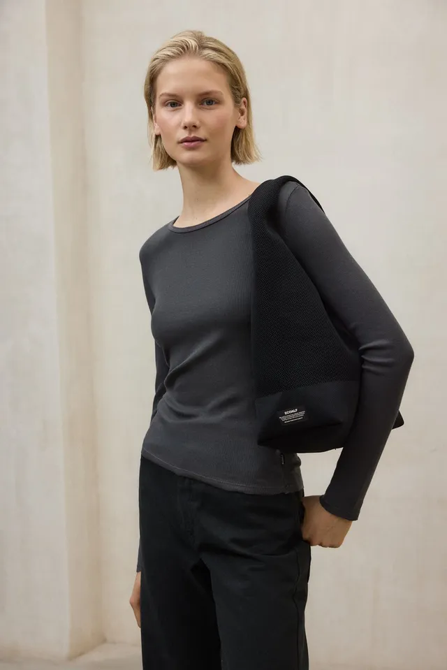 ecoalf-bolso-de-hombro-grande-tika-negro-bolso-estructurado-de-punto-en-poli-ste image 1