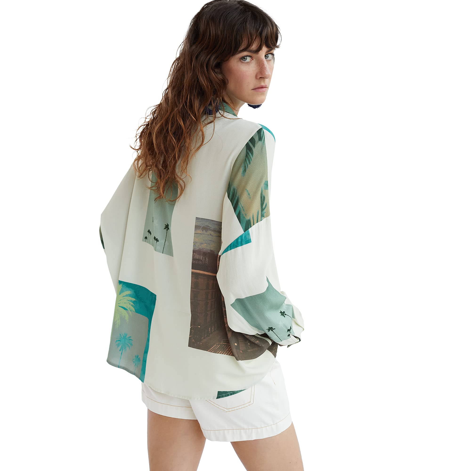 parfois-camisa-oversize-estampado-palmeras-para-mujer image 5