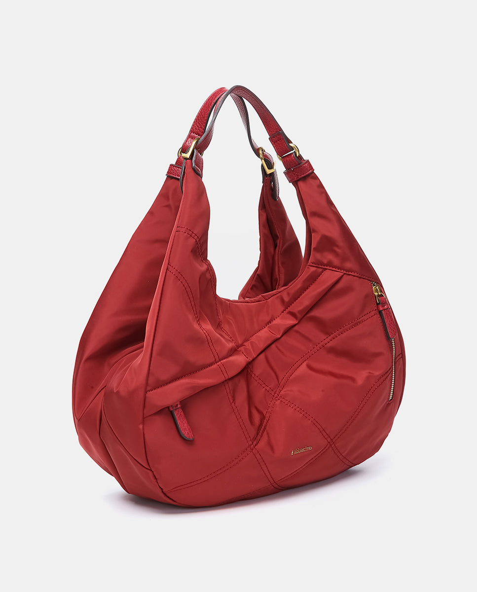 abbacino-bolso-hobo-rojo-reciclado-satinado-mujer image 2